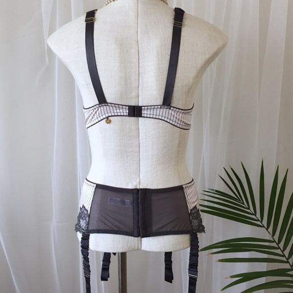 Vintage Pin-Stripe Lingerie Set (Bra + Garter) - Picture 5 of 5